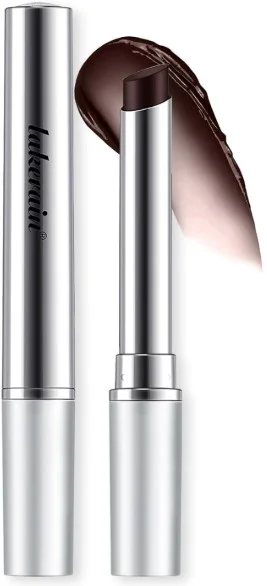 Silver tube of Clinique Almost Lipstick in Black Honey with cap removed, showcasing the deep cherry shade.