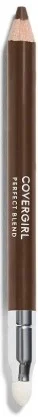 Covergirl Perfect Blend Dual Ended Eyeliner Pencil in Dark Brown with a pencil tip for precise application and a smudger for blending.