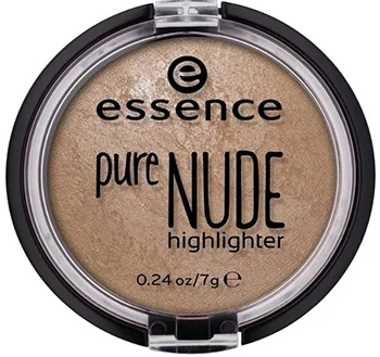 Essence Pure Nude Highlighter in compact packaging, showcasing makeup product design.