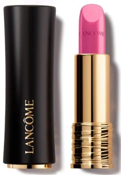 Lancôme L'Absolu Rouge Cream Lipstick in pink shade with an elegant black and gold case.