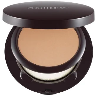 Laura Mercier Smooth Finish Foundation Powder with packaging and open compact showing product.