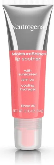 Neutrogena MoistureSmooth Color Stick in burgundy shade with transparent cap, showcasing a new label.