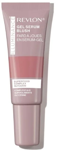 Revlon Illuminance Gel Serum Blush packaging with product tube and box.