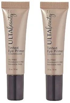Two tubes of ULTA Beauty tinted eye primer in champagne color.